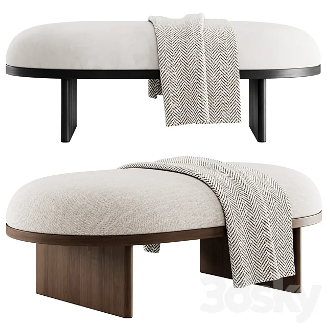 Bench and ottoman Anza 3ds Max