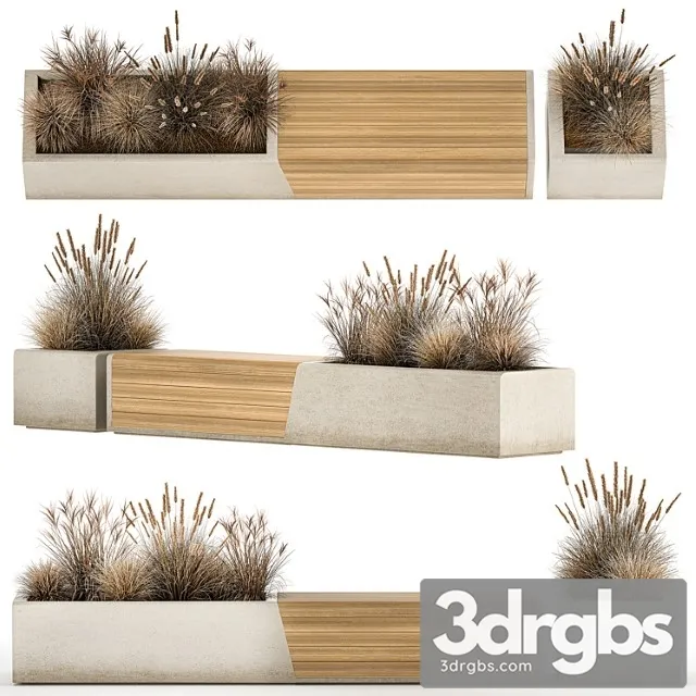 Bench Flower Bed For an Urban Environment 3dsmax Download
