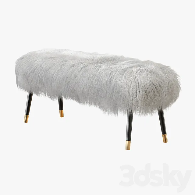 Bench Mongolian Lamb Fur 3ds Max