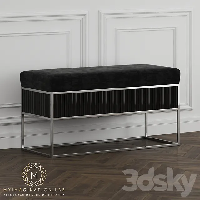 Bench My Imagination Bucket Black 3DS Max Model