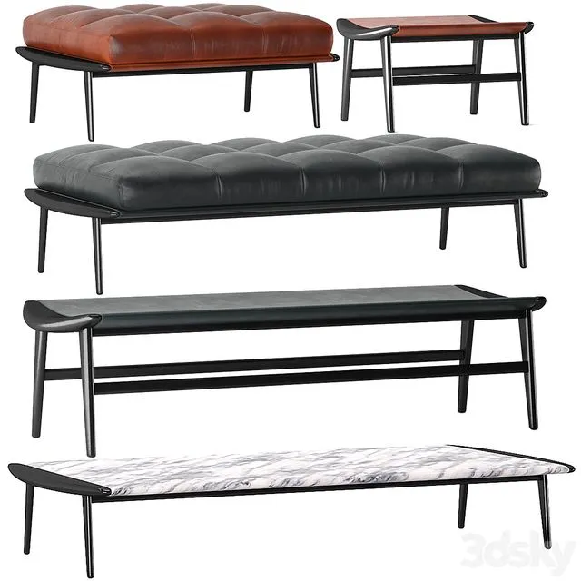 Bench pouf minotti Fynn Gam Fratesi 3dsMax Model