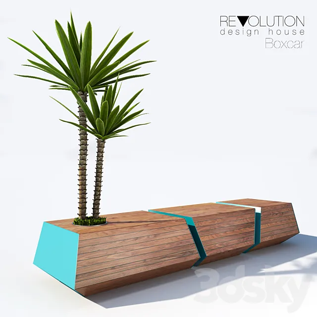 Bench. Revolution Design House design. Boxcar Bench 3DSMax File