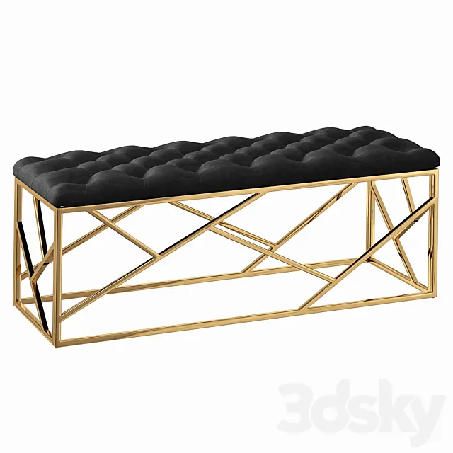 Bench Serene Furnishing Gold Top Loft Concept 3ds Max