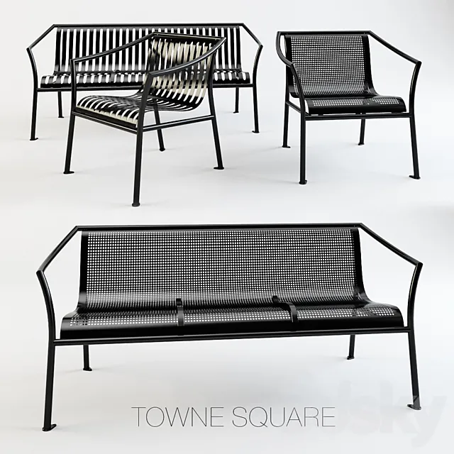 Bench Towne Square 3DS Max Model