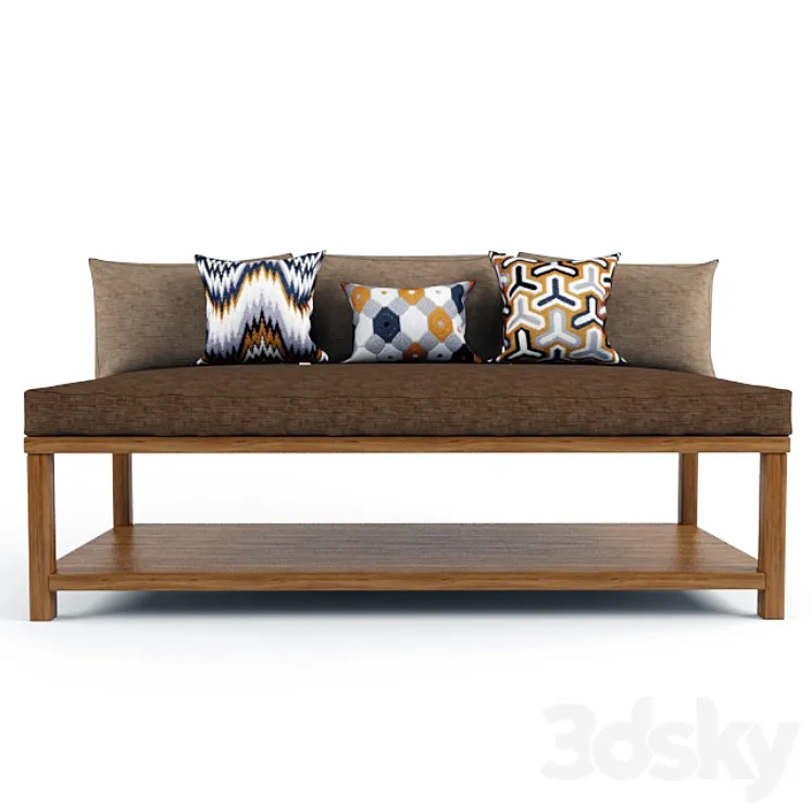 Bench with cushions 3DS Max