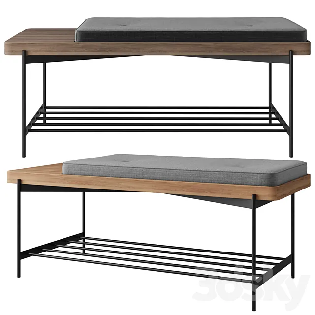 Bench with ledge EASY 3ds Max