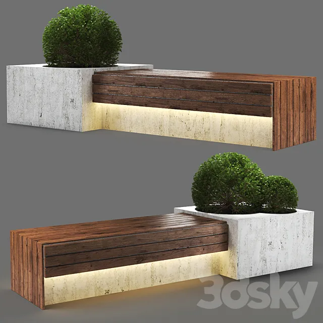 bench1150-280cm 3DS Max Model