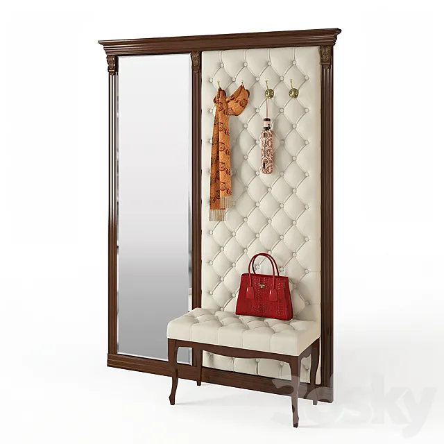 Benefit furniture B5-7-2 hanger with bench B4-4 3ds Max