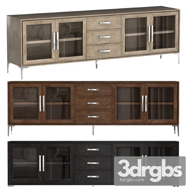 Benoit glass 4-door sideboard with drawers