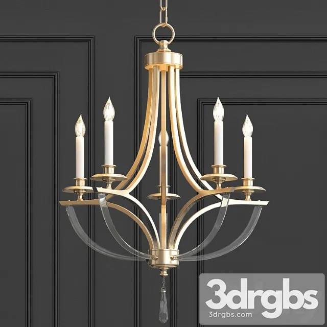 Bent 5-light crystal chandelier 3dsmax Download