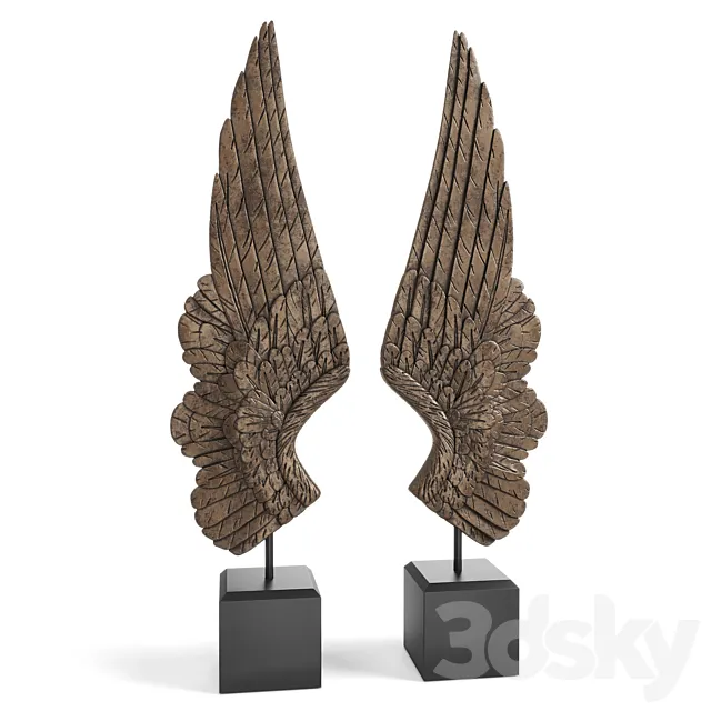 Bentley and Bo Pair of Large Angel Wings 3ds Max