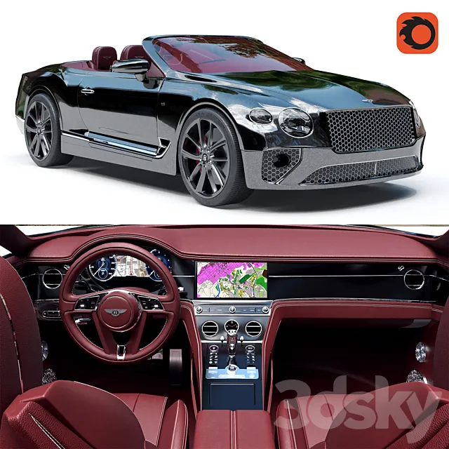 Bentley Continental Gt V8 Convertible 3ds Max