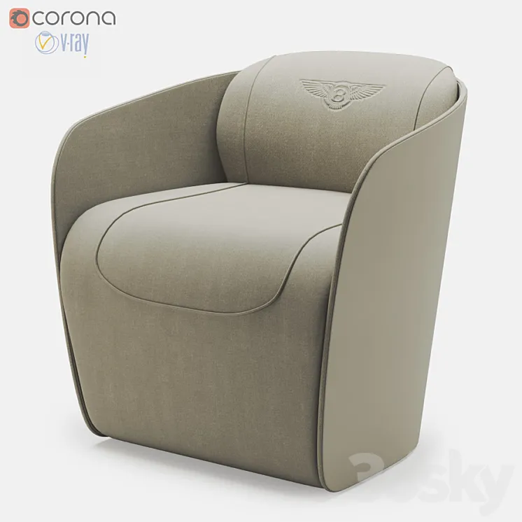 Bentley rugby armchair 3DS Max Model