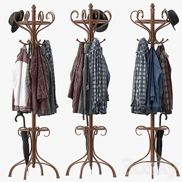 Bentwood Hat & Coat Stand 3DS Max