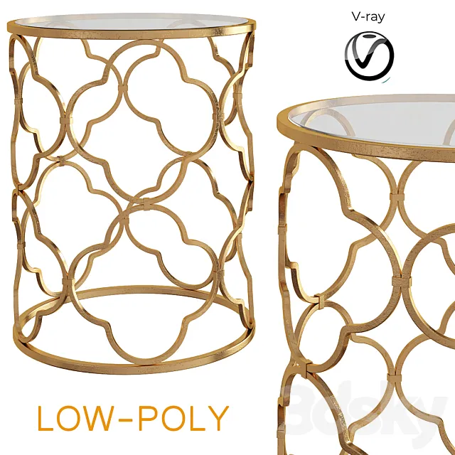 Benzara Superb Metal Glass Accent Table 3ds Max