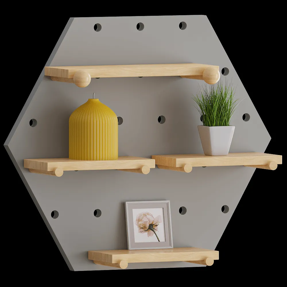 Bergenson Bjorn – Wall shelf Shely Hexagonal 3ds Max