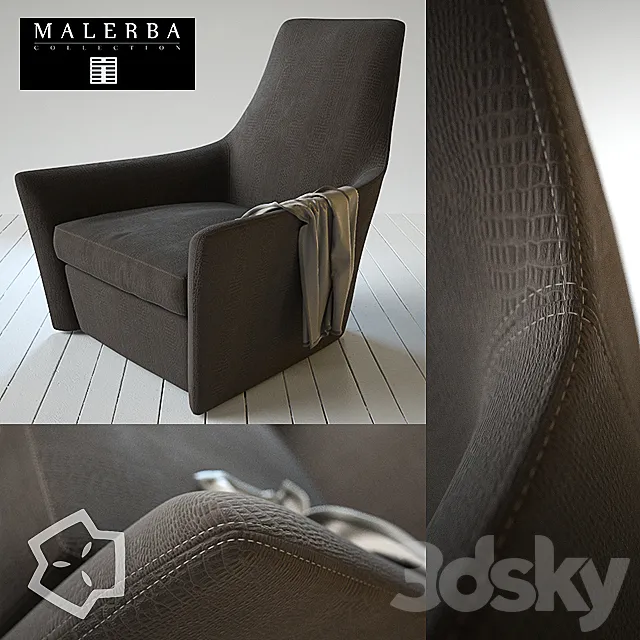 Bergere Secret Love – armchair by Malerba 3DS Max Model