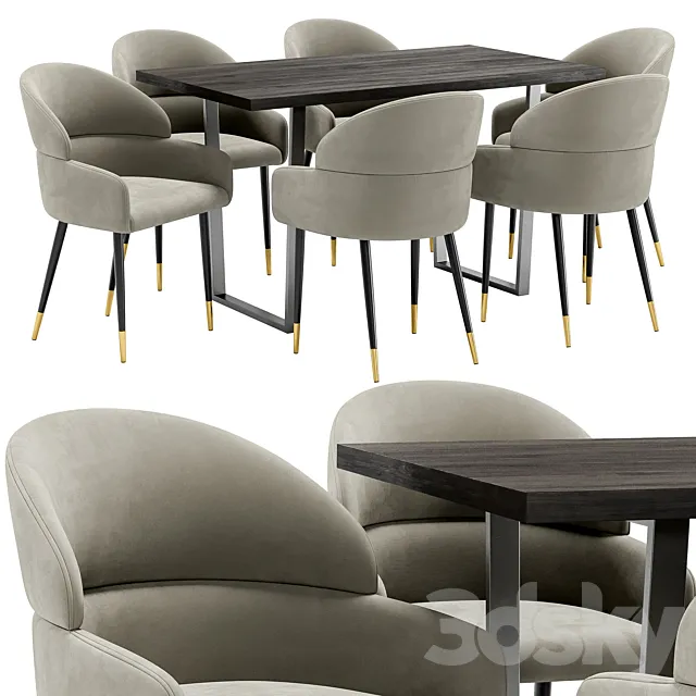 Berkeley dining chair and Patika table 3ds Max