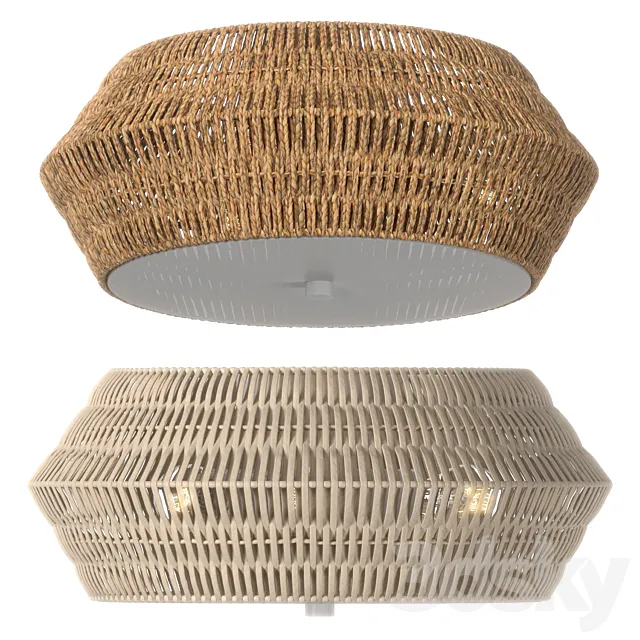 Bernan Boho Bamboo Flush Mount Ceiling Light 3dsMax Model