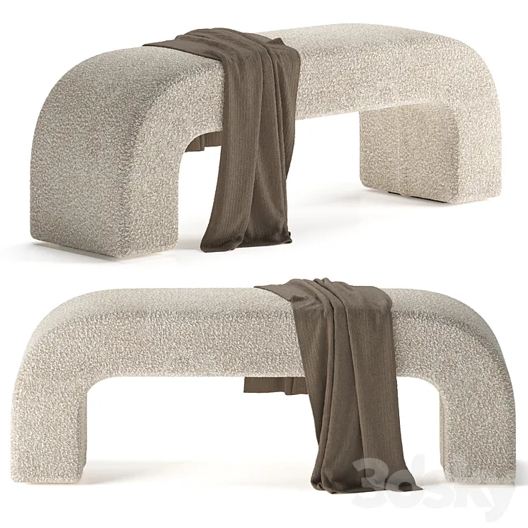 Bernard Boucle Bench Seat 3DS Max Model