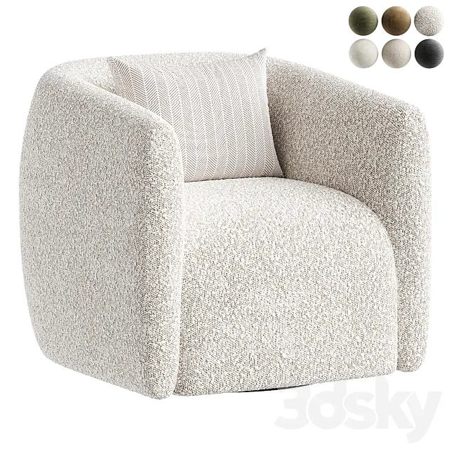 Bernhardt Aline Upholstered Swivel Barrel Chair 3ds Max