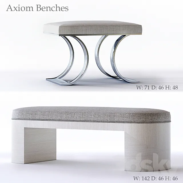 Bernhardt Axiom Bench 3DS Max Model