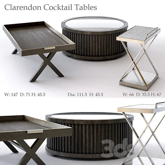 Bernhardt Clarendon Cocktail Tables 3DS Max Model