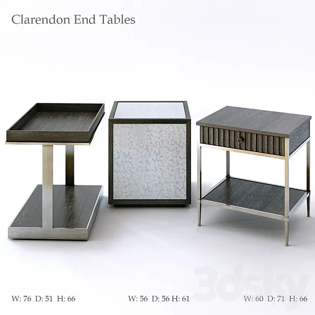 Bernhardt Clarendon End Tables 3DS Max Model