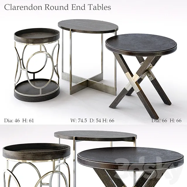 Bernhardt Clarendon Round End Tables 3DSMax File
