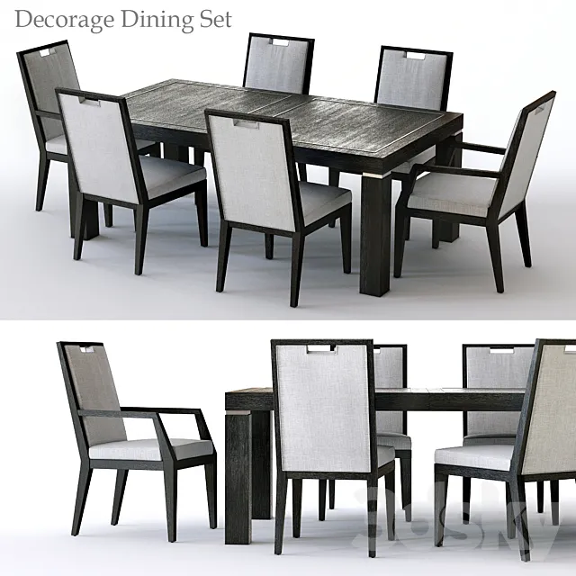 Bernhardt Decorage Dining Set 3DS Max Model