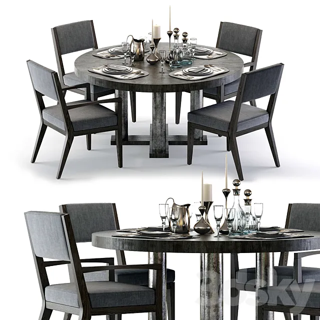 Bernhardt Linea Dining Set 3ds Max