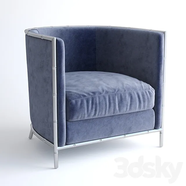 Bernhardt Luella Blue Velvet Chair 3DSMax File
