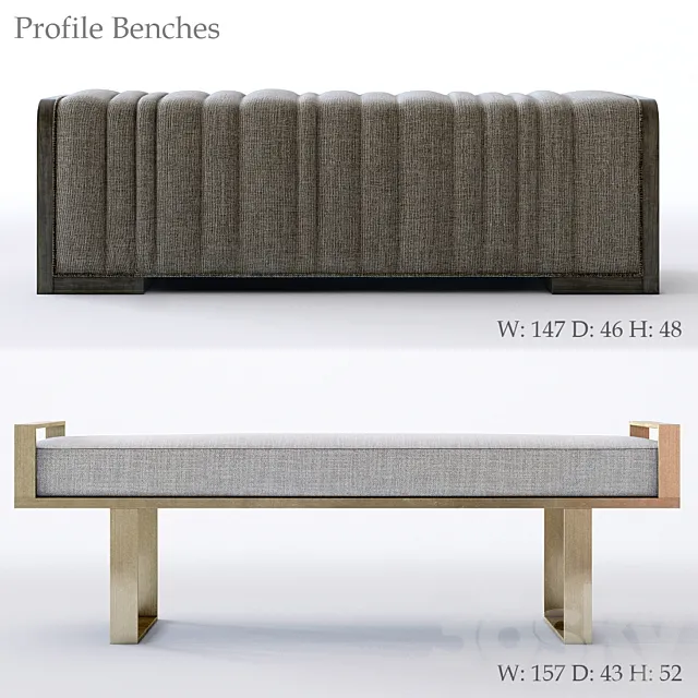 Bernhardt Profile Bench 3ds Max