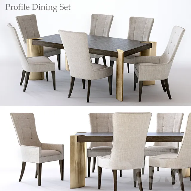 Bernhardt Profile Dining Set 1 3ds Max