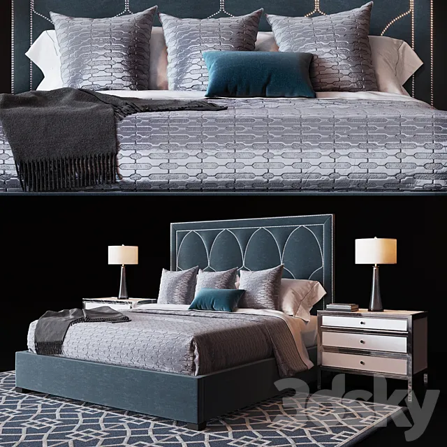 Bernhardt Regan Upholstered King Bed 3DSMax File