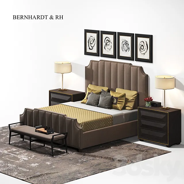 bernhardt & restoration hardware | bed set 3DSMax File