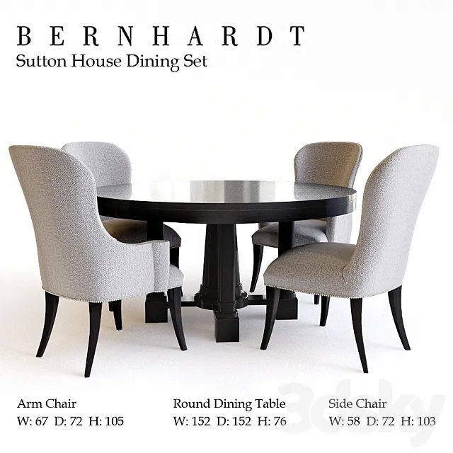 Bernhardt Sutton House Dining Set 3DSMax File