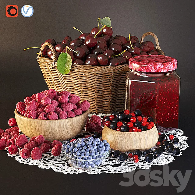 Berry set 3DS Max Model