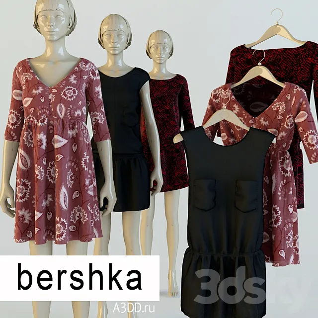 Bershka (dress in two positions) 3DS Max Model