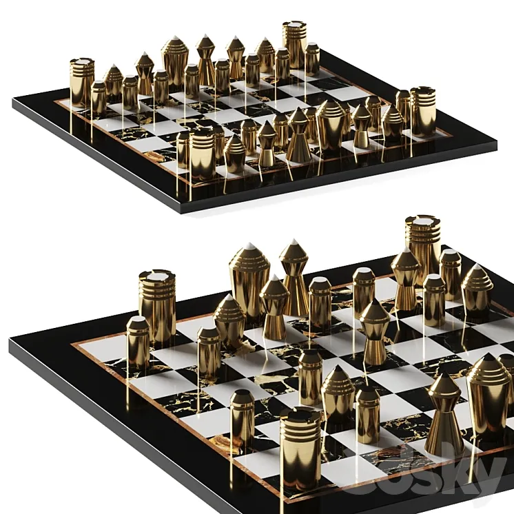 Bert Frank Gaming Partibus Chess Set 3DS Max Model