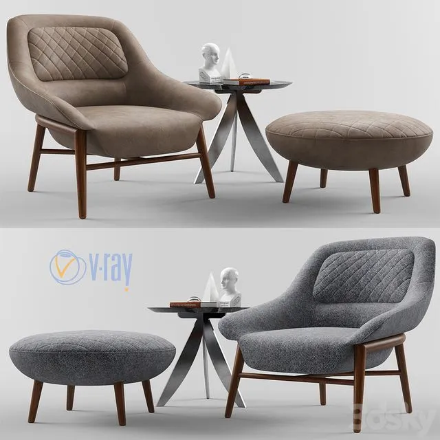 Berto Salotti. HANNA chair 3dsMax Model