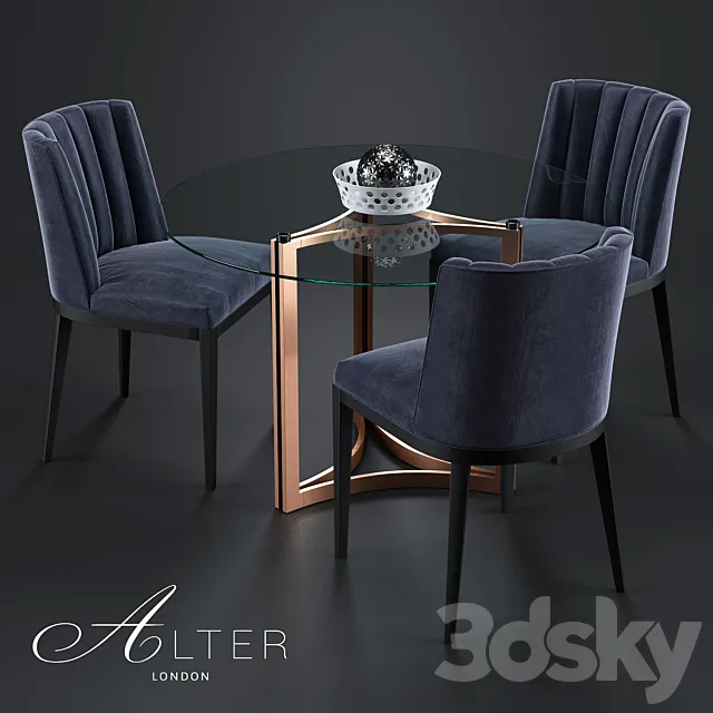 Bespoke Dining Chair 418 _ Cino Dining Table 3DSMax File