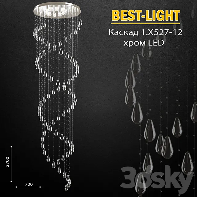 Best-Light Cascade 1.X527-12 chrome LED 3DSMax File