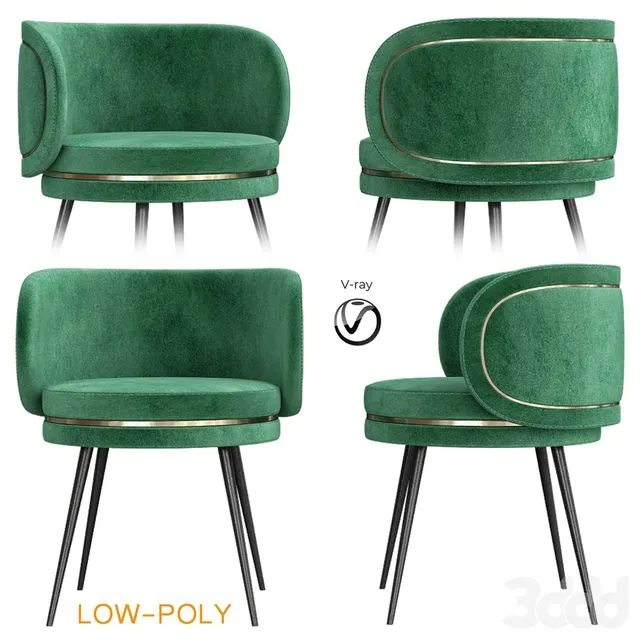 Best Upholstery chair (low poly) 3dsMax Model
