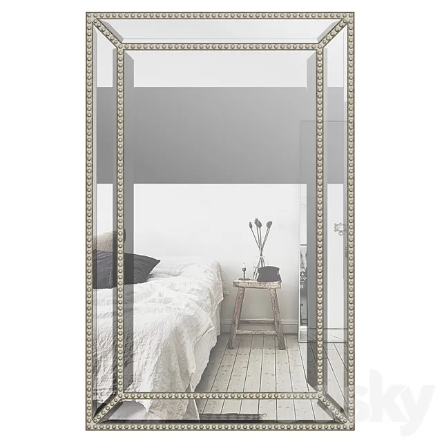 Beveled Beaded Accent Wall Mirror 3DS Max Model