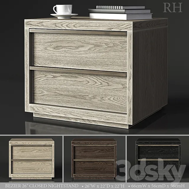 BEZIER 26in CLOSED NIGHTSTAND 3ds Max