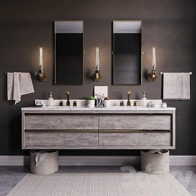 Bezier double floating vanity RH 3DSMax File