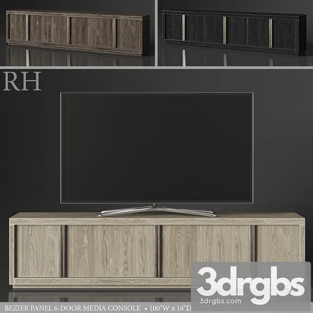 Bezier panel 6-door media console