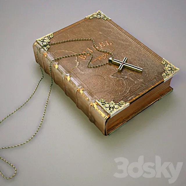 Bible and a cross. 3DSMax File