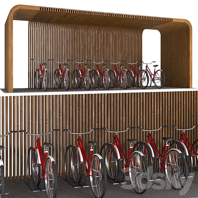 Bicycle Parking 3DS Max Model